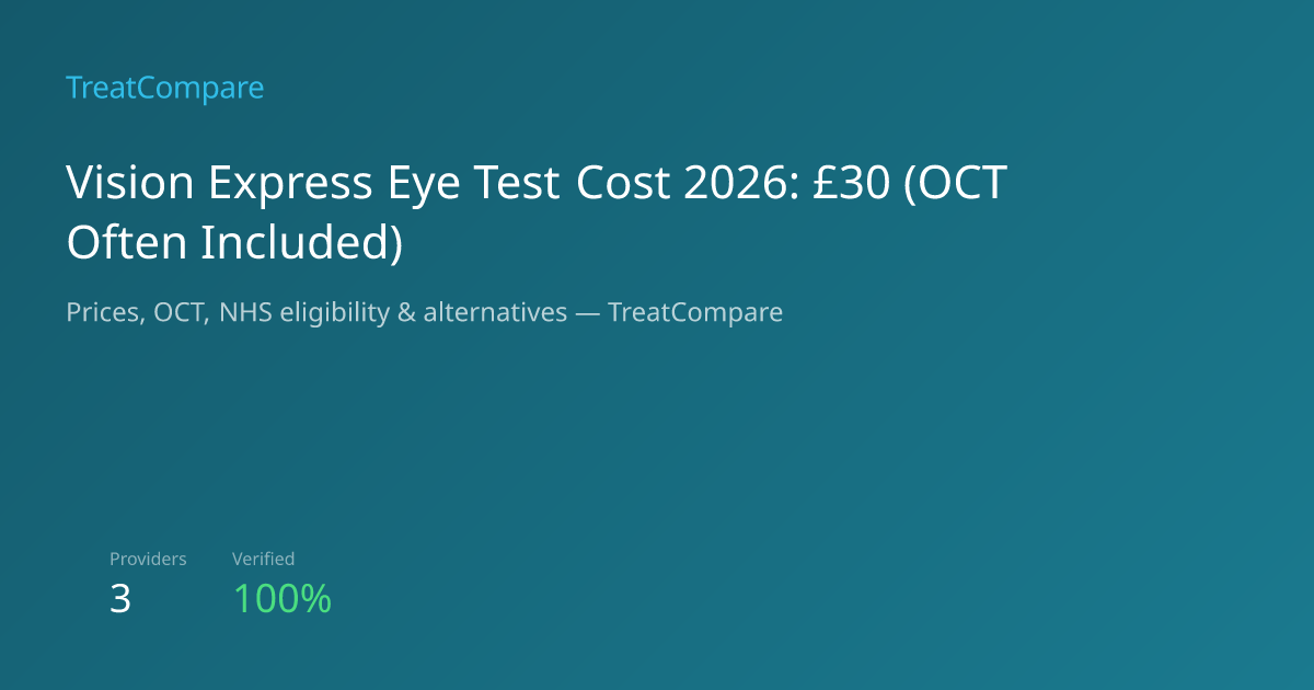 Vision Express Eye Test Cost 2026: £30, OCT Included vs Specsavers ...