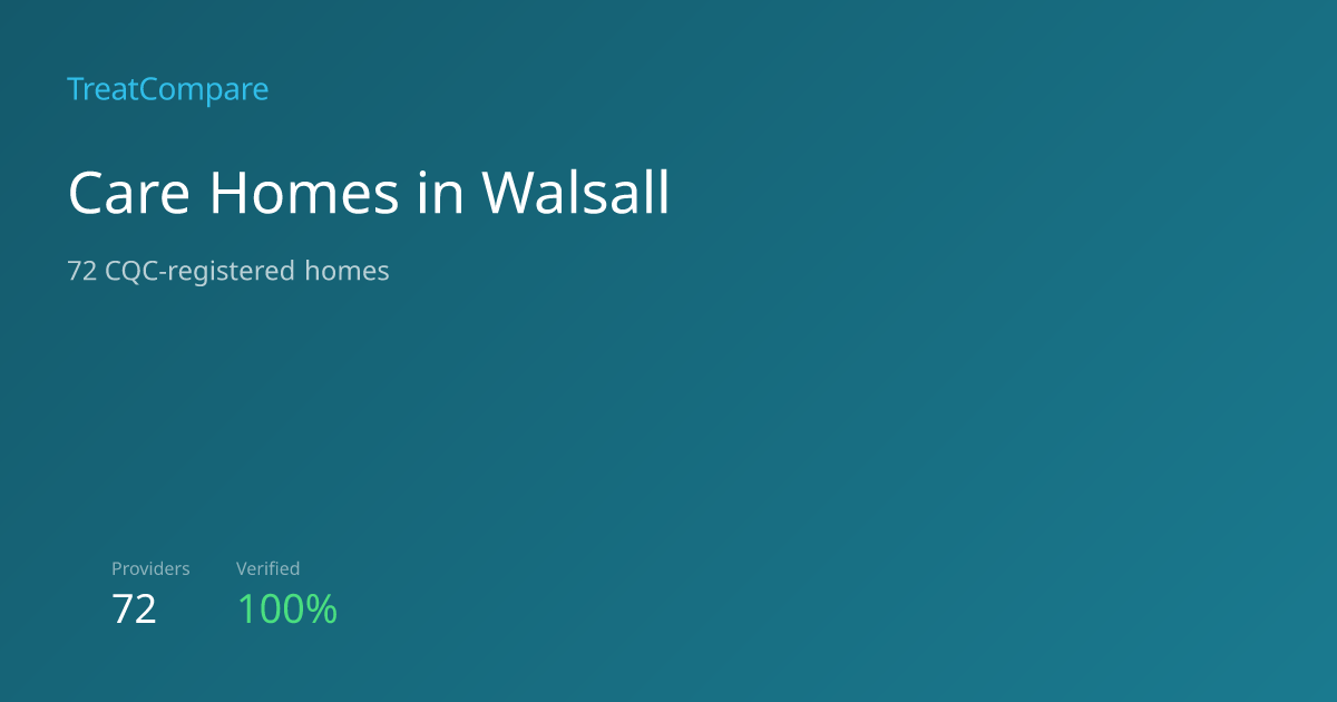 Care Homes in Walsall 2026: 72 CQC-Registered Homes Compared | TreatCompare