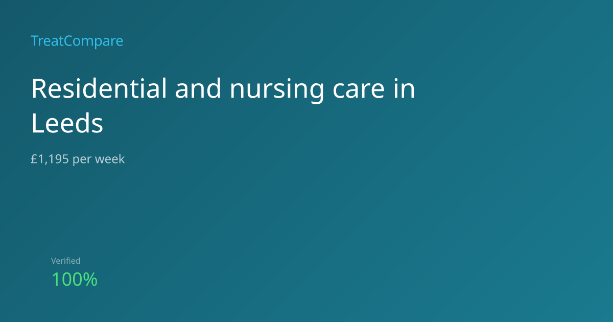 Residential and nursing care Leeds 2026: £1,195 per week | TreatCompare
